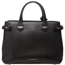 Load image into Gallery viewer, Burberry Banner Medium Leather Tote Bag Black
