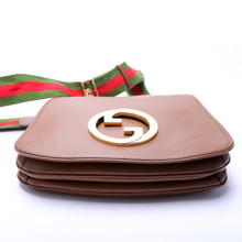 Load image into Gallery viewer, Gucci GG Supreme Blondie Leather Medium Top Handle Bag Brown
