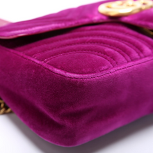 Load image into Gallery viewer, Gucci Marmont Velvet Shoulder Small Flap Bag Purple
