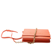 Load image into Gallery viewer, Burberry Hampshire Embossed Leather Chain Wallet Orange
