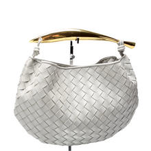 Load image into Gallery viewer, Bottega Veneta Sardine Intrecciato Nappa Leather Flap Hobo Bag Grey
