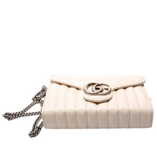 Load image into Gallery viewer, Gucci Marmont Aria Leather Chain Wallet White
