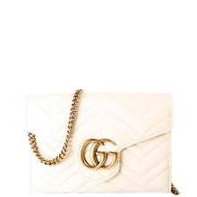 Load image into Gallery viewer, Gucci Marmont Chain Wallet Leather Crossbody Bag White
