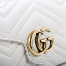 Load image into Gallery viewer, Gucci Marmont Chain Wallet Leather Crossbody Bag White
