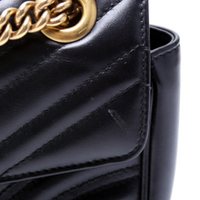 Load image into Gallery viewer, Gucci Marmont Small Leather Shoulder Flap Bag Black
