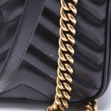 Load image into Gallery viewer, Gucci Marmont Small Leather Shoulder Flap Bag Black
