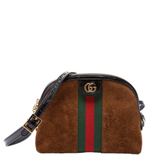 Load image into Gallery viewer, Gucci Ophidia GG Suede Leather Small Crossbody Bag Brown
