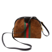 Load image into Gallery viewer, Gucci Ophidia GG Suede Leather Small Crossbody Bag Brown
