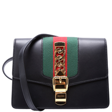 Load image into Gallery viewer, Gucci Sylvie Calfskin Leather Belt Bag Black
