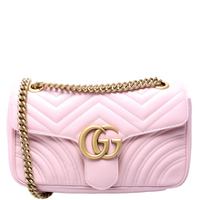 Load image into Gallery viewer, Gucci Marmont Leather Shoulder Bag Small Flap Pink
