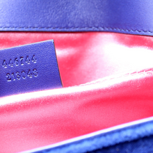 Load image into Gallery viewer, Gucci Marmont Velvet Shoulder Bag Mini Flap Blue
