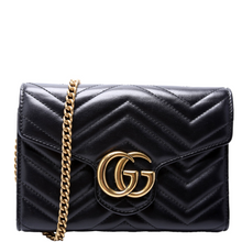 Load image into Gallery viewer, Gucci Marmont Leather Chain Wallet Black
