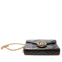 Load image into Gallery viewer, Gucci Marmont Leather Chain Wallet Black
