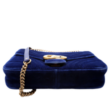 Load image into Gallery viewer, Gucci Marmont Velvet Medium Shoulder Bag Blue
