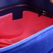 Load image into Gallery viewer, Gucci Marmont Velvet Medium Shoulder Bag Blue
