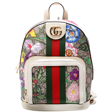 Load image into Gallery viewer, Gucci GG Supreme Ophidia Flora Canvas Backpack Bag White
