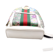 Load image into Gallery viewer, Gucci GG Supreme Ophidia Flora Canvas Backpack Bag White
