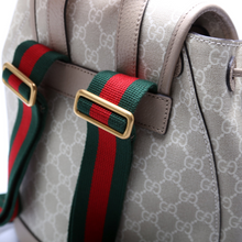 Load image into Gallery viewer, Gucci GG Supreme Canvas Buckle Backpack Bag Beige

