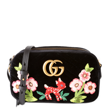 Load image into Gallery viewer, Gucci Marmont Small Velvet Camera Bag Black
