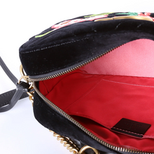 Load image into Gallery viewer, Gucci Marmont Small Velvet Camera Bag Black
