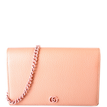 Load image into Gallery viewer, Gucci Marmont Monochrome Leather Mini Chain Wallet Pink
