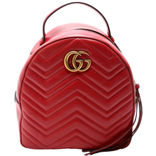 Load image into Gallery viewer, Gucci Marmont Leather Backpack Bag Red
