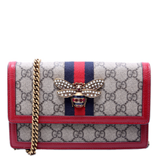 Load image into Gallery viewer, Gucci Queen Margaret Supreme Coated Canvas Wallet On Chain Tricolor
