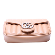 Load image into Gallery viewer, Gucci Marmont Aria Leather Super Mini Flap Shoulder Bag Tan
