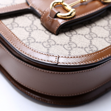 Load image into Gallery viewer, Gucci Horsebit 1955 GG Supreme Mini Rounded Shoulder Bag Brown
