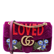 Load image into Gallery viewer, Gucci Marmont Velvet Loved Medium Shoulder Bag Purple
