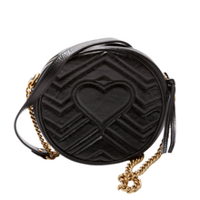 Load image into Gallery viewer, Gucci Marmont Mini Round Leather Crossbody Bag Black
