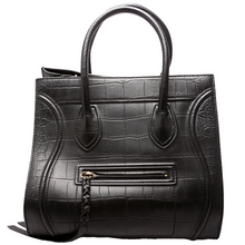 Load image into Gallery viewer, Celine Phantom Luggage Leather Medium Top Handle Bag Black
