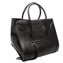 Load image into Gallery viewer, Celine Phantom Luggage Leather Medium Top Handle Bag Black
