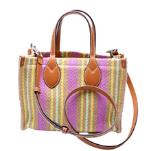 Load image into Gallery viewer, Gucci Jute Fabric Tote Bag Small Multicolor
