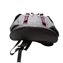 Load image into Gallery viewer, Gucci GG Supreme Monogram Calfskin Web Double Buckle Backpack Bag Black
