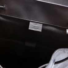 Load image into Gallery viewer, Gucci GG Supreme Monogram Calfskin Web Double Buckle Backpack Bag Black
