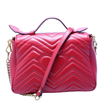 Load image into Gallery viewer, Gucci Marmont Small Leather Top Handle Bag Red
