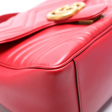 Load image into Gallery viewer, Gucci Marmont Small Leather Top Handle Bag Red
