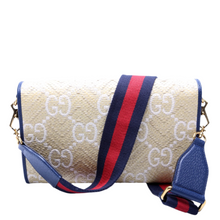 Load image into Gallery viewer, Gucci Horsebit 1955 Raffia Shoulder Bag Bicolor
