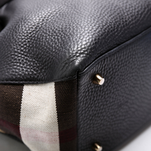 Load image into Gallery viewer, Burberry Maidstone Leather Medium Hobo Bag Black
