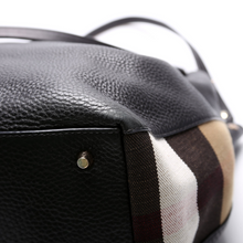 Load image into Gallery viewer, Burberry Maidstone Leather Medium Hobo Bag Black
