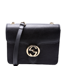 Load image into Gallery viewer, Gucci Interlocking Small Leather Crossbody Bag Black
