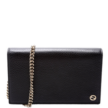 Load image into Gallery viewer, Gucci Interlocking GG Leather Chain Wallet Black
