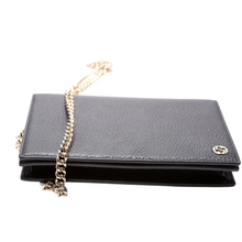 Load image into Gallery viewer, Gucci Interlocking GG Leather Chain Wallet Black
