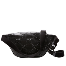 Load image into Gallery viewer, Gucci GG Embossed Leather Belt Bag Black
