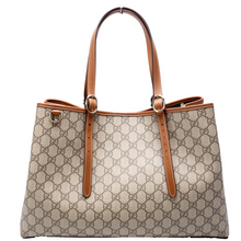 Load image into Gallery viewer, Gucci GG Supreme Emblem Canvas Tote Bag Brown
