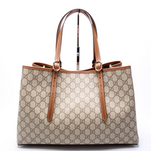 Load image into Gallery viewer, Gucci GG Supreme Emblem Canvas Tote Bag Brown
