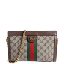 Load image into Gallery viewer, Gucci GG Supreme Ophidia Canvas Small Chain Shoulder Bag Brown
