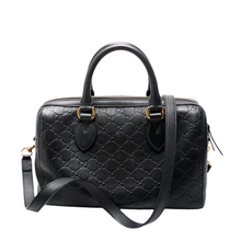 Load image into Gallery viewer, Gucci Guccissma Leather Boston Bag Black
