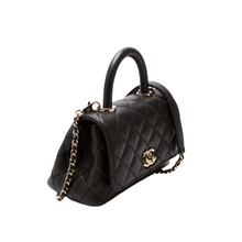 Load image into Gallery viewer, Chanel Coco Mini Caviar Leather Top Handle Bag Black
